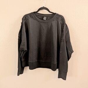Nike Dri-Fit Black Womens Sweatshirt with Long Ruched Sleeves
